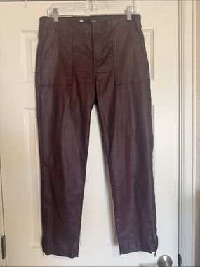 Kut from the Kloth Burgundy Leather Ankle Pants